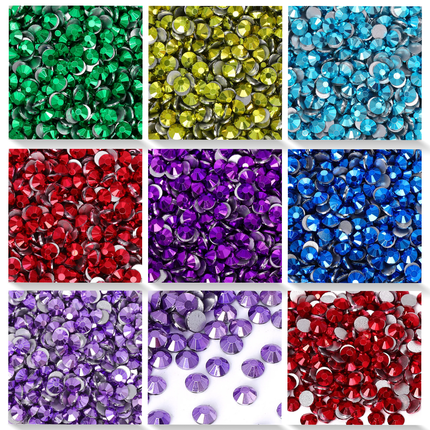 SS6-SS30 Top Quality Metallic Non-Hotfix Flatback Glass Rhinestones