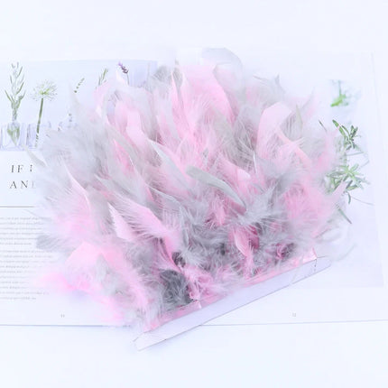 Fluffy Turkey Feathers Trim Ribbon Fringe