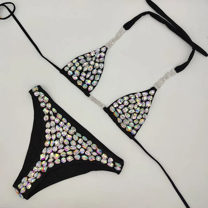 The Venus Horizon Rhinestone Bikini – Premium Crystal Triangle Showgirl Set