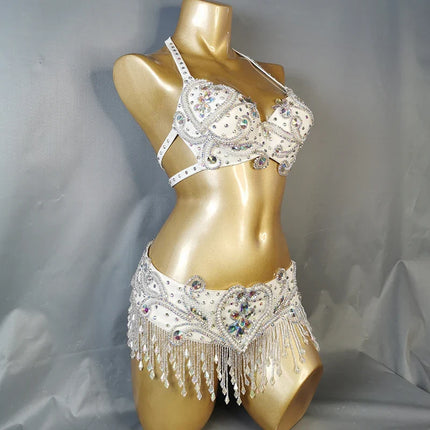 The Stardust Oasis Sirena – Deluxe Crystal & Beaded Belly Dance Bra & Belt 2-Piece Costume Set