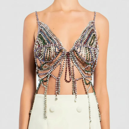 Dazzling Crystal Tassel Chest Chain & Bikini Bra Body Jewelry