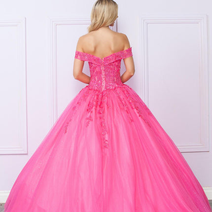 Nox Anabel H1349 Poofy Long Quinceanera Off the Shoulder Ballgown