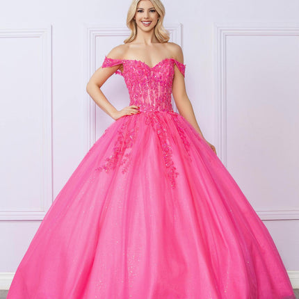 Nox Anabel H1349 Poofy Long Quinceanera Off the Shoulder Ballgown