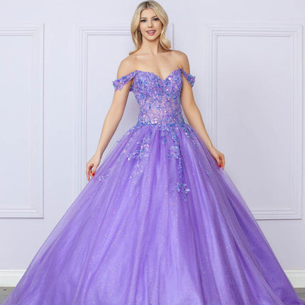 Nox Anabel H1349 Poofy Long Quinceanera Off the Shoulder Ballgown