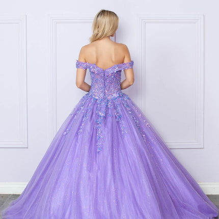 Nox Anabel H1349 Poofy Long Quinceanera Off the Shoulder Ballgown