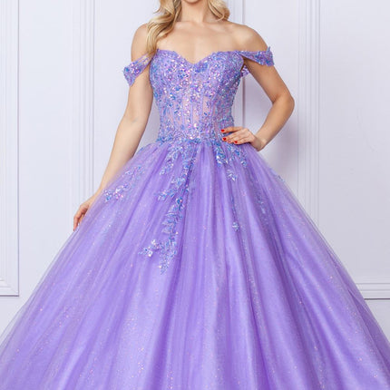 Nox Anabel H1349 Poofy Long Quinceanera Off the Shoulder Ballgown