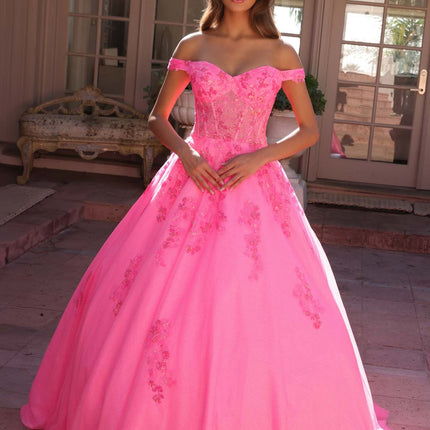 Nox Anabel H1352 Poofy A-Line Ballgown Off the Shoulder Quinceanera Dress
