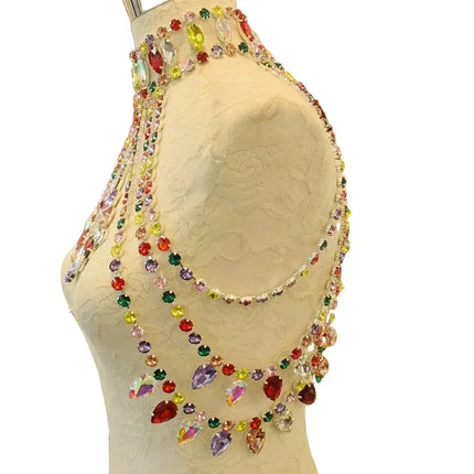 Glass Rhinestone Crystal Choker Body Jewelry