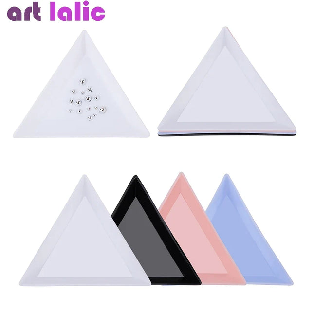 10Pcs Triangle Rhinestone & Bead Sorting Storage Trays