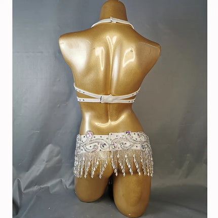 The Stardust Oasis Sirena – Deluxe Crystal & Beaded Belly Dance Bra & Belt 2-Piece Costume Set