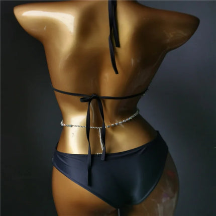 The Venus Vacation Classic Crystal Bikini – Ultra-Glam Rhinestone Showgirl Swim Set