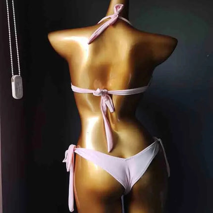 The Venus Vacation Deep-V Bikini – Luxe Rhinestone Embellished Showgirl Swim Set
