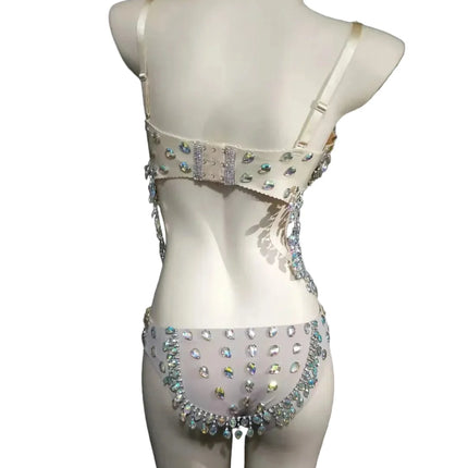 AB Crystals Beaded Showgirl Costume Set