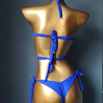 The Stardust Geometric Cross-Strap Bikini – Crystal Lattice Showgirl Set