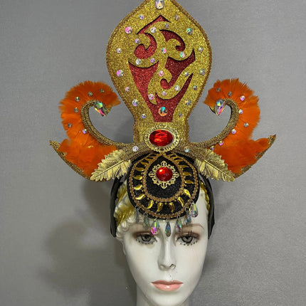 FASHIONABLE AND EXQUISITE HEADDRESS FEATHERS SAMBA DANCE CARNIVAL HALLOWEEN PARTY LATIN DANCE BAR PERFORMANCE HAT MASQUERADE