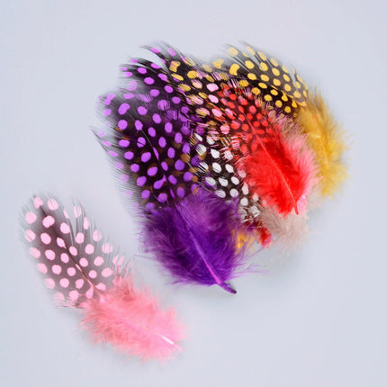 Natural Spotted Guinea Fowl Feathers 100PC