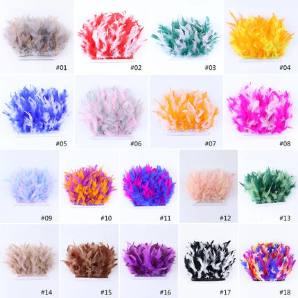Fluffy Turkey Feathers Trim Ribbon Fringe