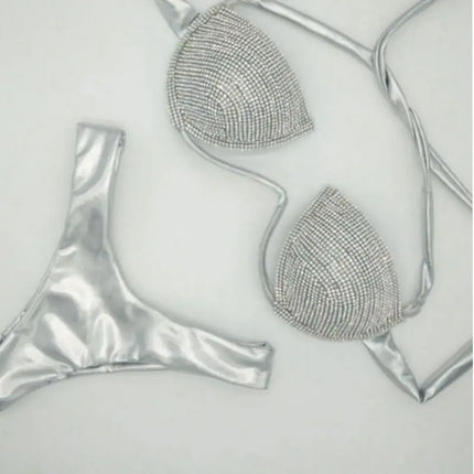 The Venus Vacation Classic Diamond Bikini – Heavy Shimmer Showgirl Swim Set
