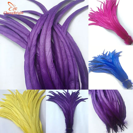 100pcs Natural Rooster Tail Feathers 10-16" Stage Performance Costume Plumes