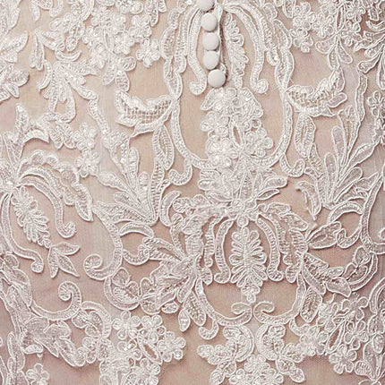 Nox Anabel H494 Spaghetti Strap V-Neckline Long Lace Wedding Gown