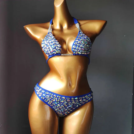 The Venus Horizon Rhinestone Bikini – Premium Crystal Triangle Showgirl Set