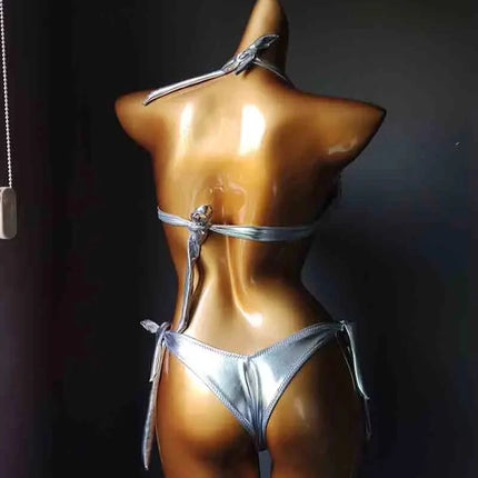 The Venus Vacation Deep-V Bikini – Luxe Rhinestone Embellished Showgirl Swim Set
