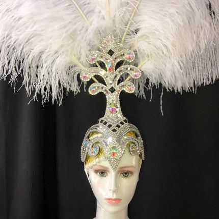 The Stardust Samba Queen – Premium Feathers & Rhinestones Carnival Headdress