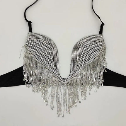 The Stardust Dream Tassel Bikini – Luxury Rhinestone Fringe Showgirl Set