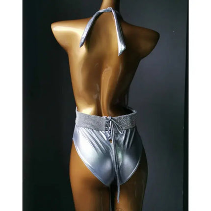 Classic Rhinestone Push-Up Performance Set – Shimmering Crystal Bandage Costume & Bling Two-Piece for GoGo Dancers & Festivals