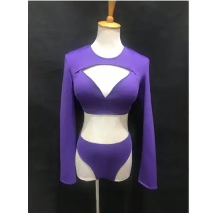 Nightclub Women Singer Dance Team Costume Gogo Dancer Sexy Performance Stage Wear Club Party Pink Bikini 3 PCS Set Rave Outfits