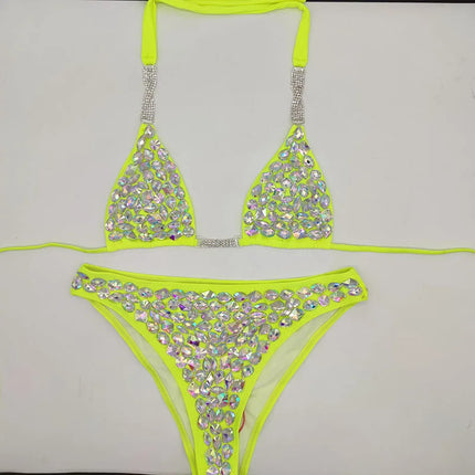 The Venus Horizon Rhinestone Bikini – Premium Crystal Triangle Showgirl Set