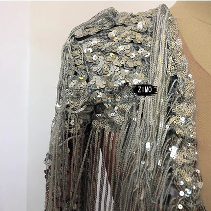 Sparkly Sequins Fringe Bodysuit Women's Sexy Dancer Show Leotard