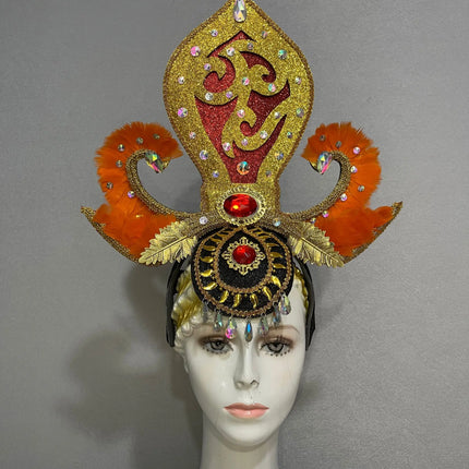 FASHIONABLE AND EXQUISITE HEADDRESS FEATHERS SAMBA DANCE CARNIVAL HALLOWEEN PARTY LATIN DANCE BAR PERFORMANCE HAT MASQUERADE