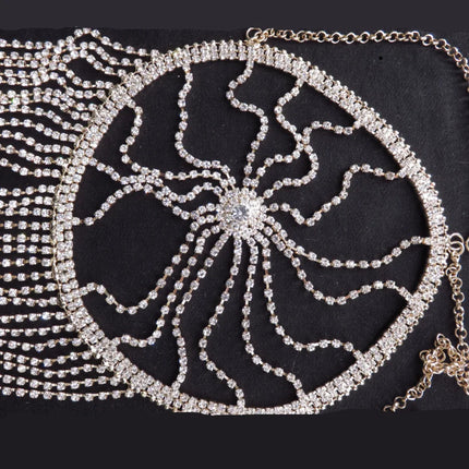 Dazzling Three-Point Thong Bra & Belly Chain Bikini Body Jewelry Set