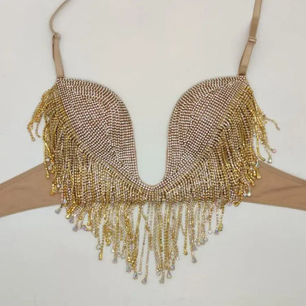 The Stardust Dream Tassel Bikini – Luxury Rhinestone Fringe Showgirl Set