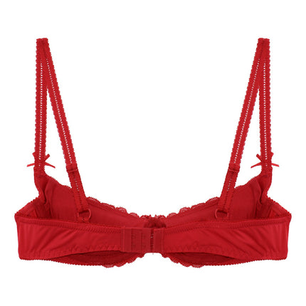 Lace Underwire Half-Cup Push-Up Bra