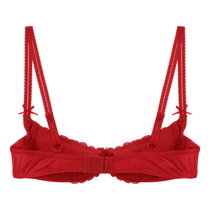 Lace Underwire Half-Cup Push-Up Bra