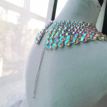 Sparkly Crystal AB Glass Chain Necklace