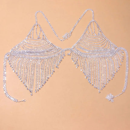 Dazzling Crystal Bra Chain & Thong Bikini Body Jewelry Set