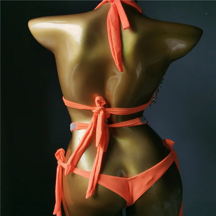 The Venus Vacation Classic Diamond Bikini – Heavy Shimmer Showgirl Swim Set