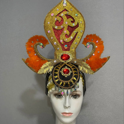 FASHIONABLE AND EXQUISITE HEADDRESS FEATHERS SAMBA DANCE CARNIVAL HALLOWEEN PARTY LATIN DANCE BAR PERFORMANCE HAT MASQUERADE
