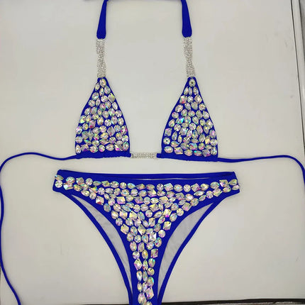 The Venus Horizon Rhinestone Bikini – Premium Crystal Triangle Showgirl Set