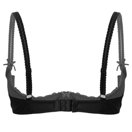 Lace Underwire Half-Cup Push-Up Bra
