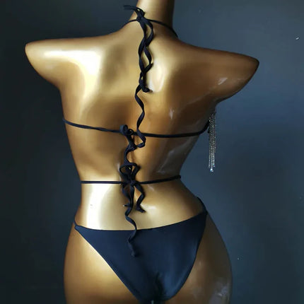 The Venus Vacation Tassel Bikini – Luxe Rhinestone Fringe Showgirl Set