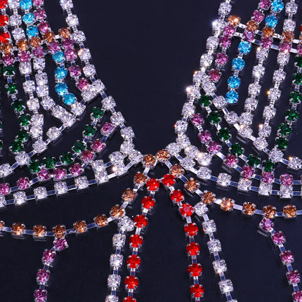 Luxury Crystal Tassel Chest & Waist Chain Bikini Jewelry Set