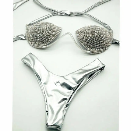 The Venus Vacation Classic Diamond Bikini – Heavy Shimmer Showgirl Swim Set