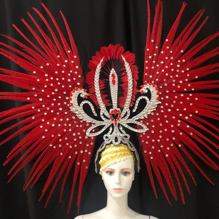 The Stardust Tropicana Samba Crown – Feather & Rhinestone Stage Headdress