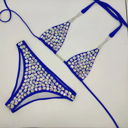 The Venus Horizon Rhinestone Bikini – Premium Crystal Triangle Showgirl Set