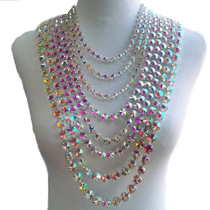 Sparkly Crystal AB Glass Chain Necklace