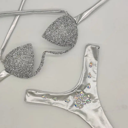 The Venus Vacation Rhinestone Bikini – Diamond Showgirl Performance Swim Set